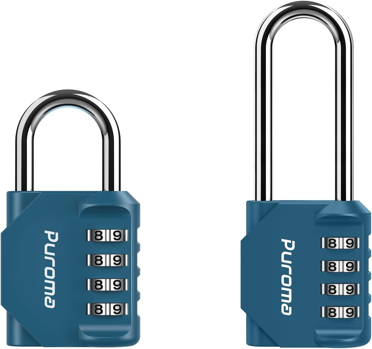 Puroma 1 Pack 4 Digit Combination Lock Outdoor Waterproof Padlock with Long Shackle for School Gym Locker