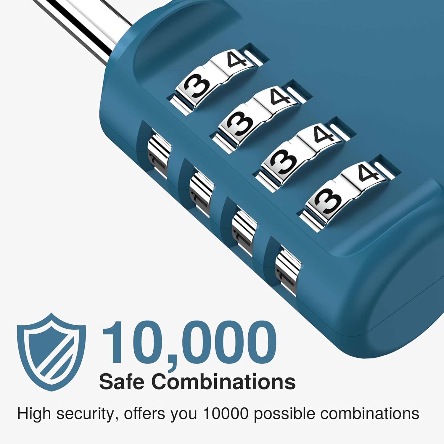 Puroma 1 Pack 4 Digit Combination Lock Outdoor Waterproof Padlock with Long Shackle for School Gym Locker