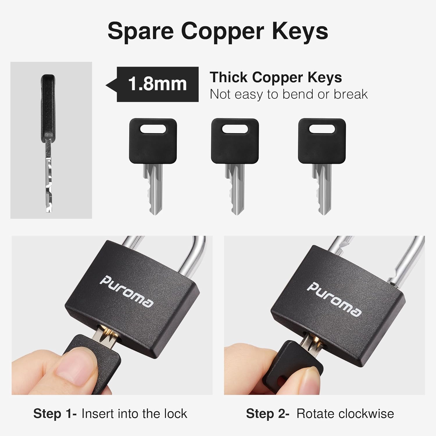 Puroma 2 Pack Outdoor Combination Code Lock & Aluminum Keyed Padlock Set - Waterproof Locks for School Gym Locker, Fence, Shed, Toolbox