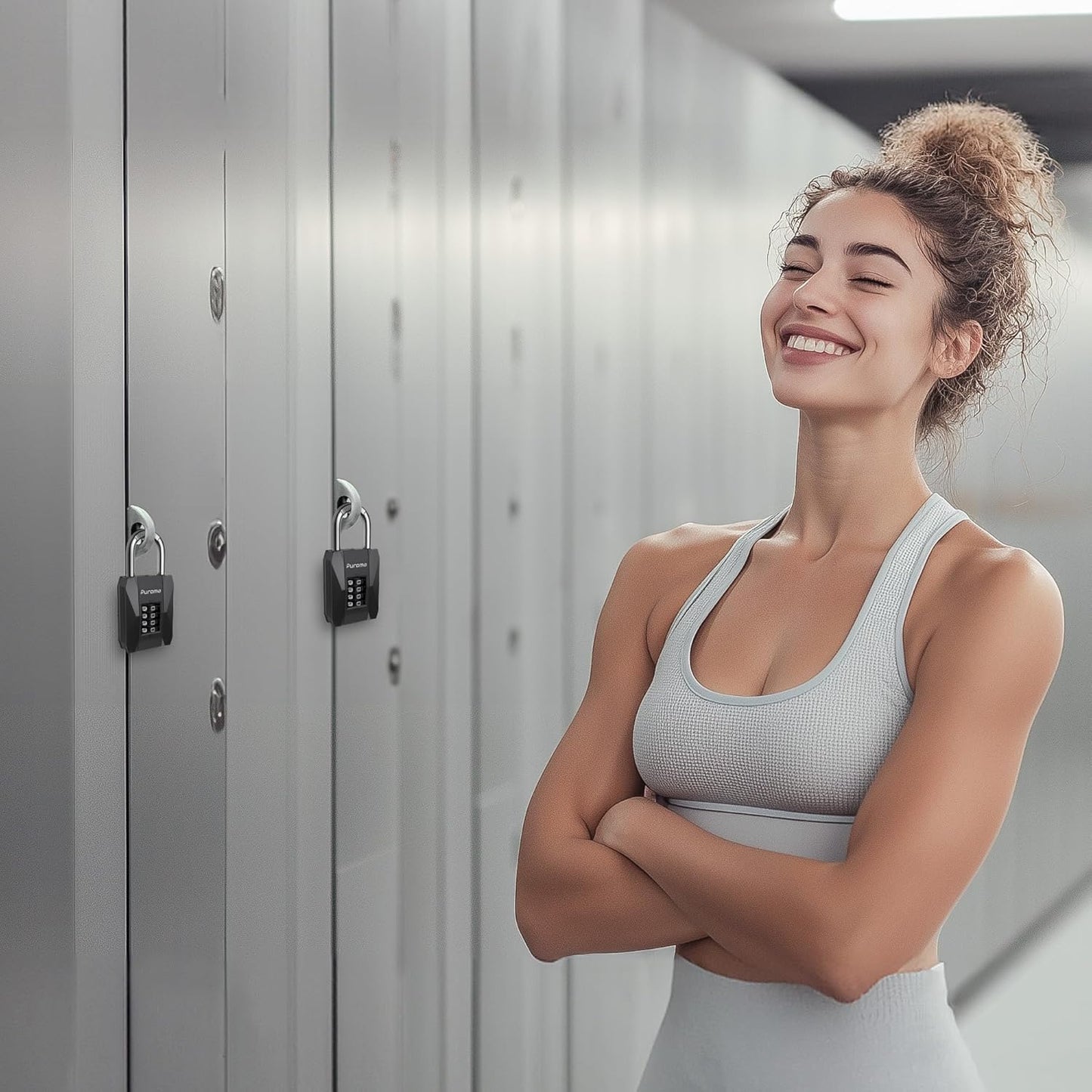 Puroma 3 Pack 4 Digit Combination Locks for Outdoor and Gym Lockers - Heavy Duty Weatherproof Padlocks with Resettable Code