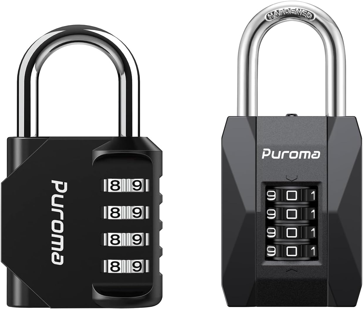 Puroma Heavy Duty Weatherproof 4 Digit Combination Lock for Gym Locker - Outdoor Waterproof Padlock for School Sports Locker