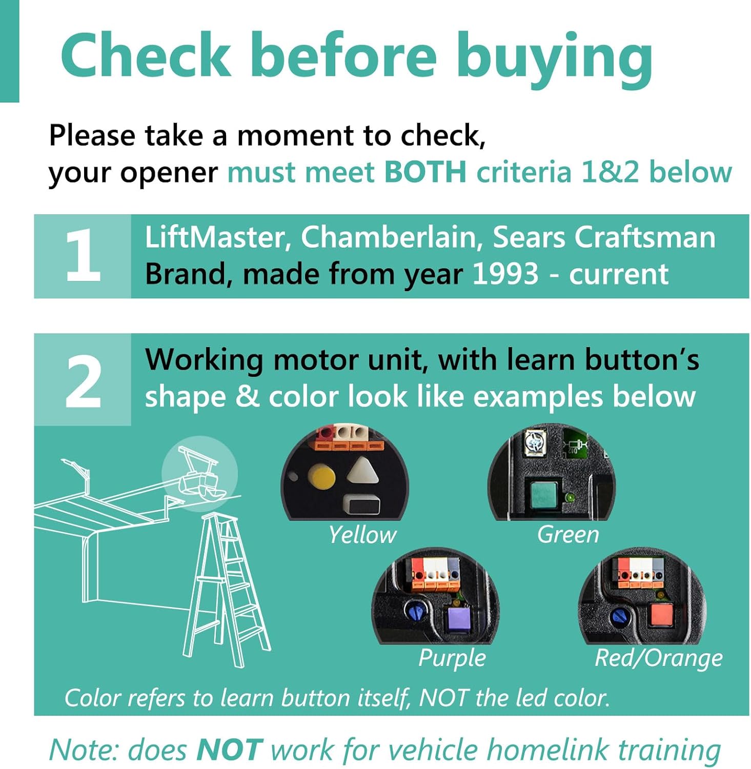 Purple and Red/Orange Keychain Garage Door Opener Remote for LiftMaster Chamberlain Craftsman - Solidremote 371LM 373LM 971LM 973LM with Learn Button
