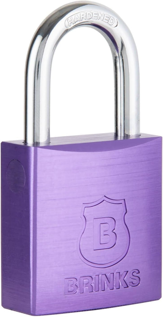 Purple Anodized Aluminum Solid Body Padlock by Brinks - 1-1/2in (38mm) - WildKart