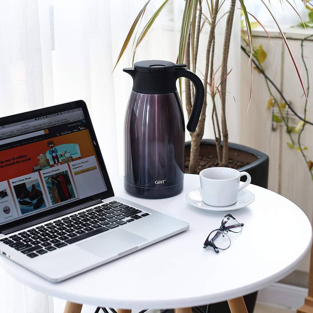 Purple Stainless Steel Coffee Carafe - 1.9L Insulated Thermos