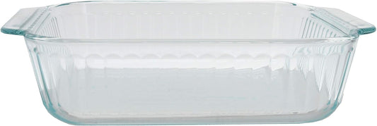 Pyrex 222-SC 8in Clear Glass Baking Dish - American Made Sculpted Bakeware
