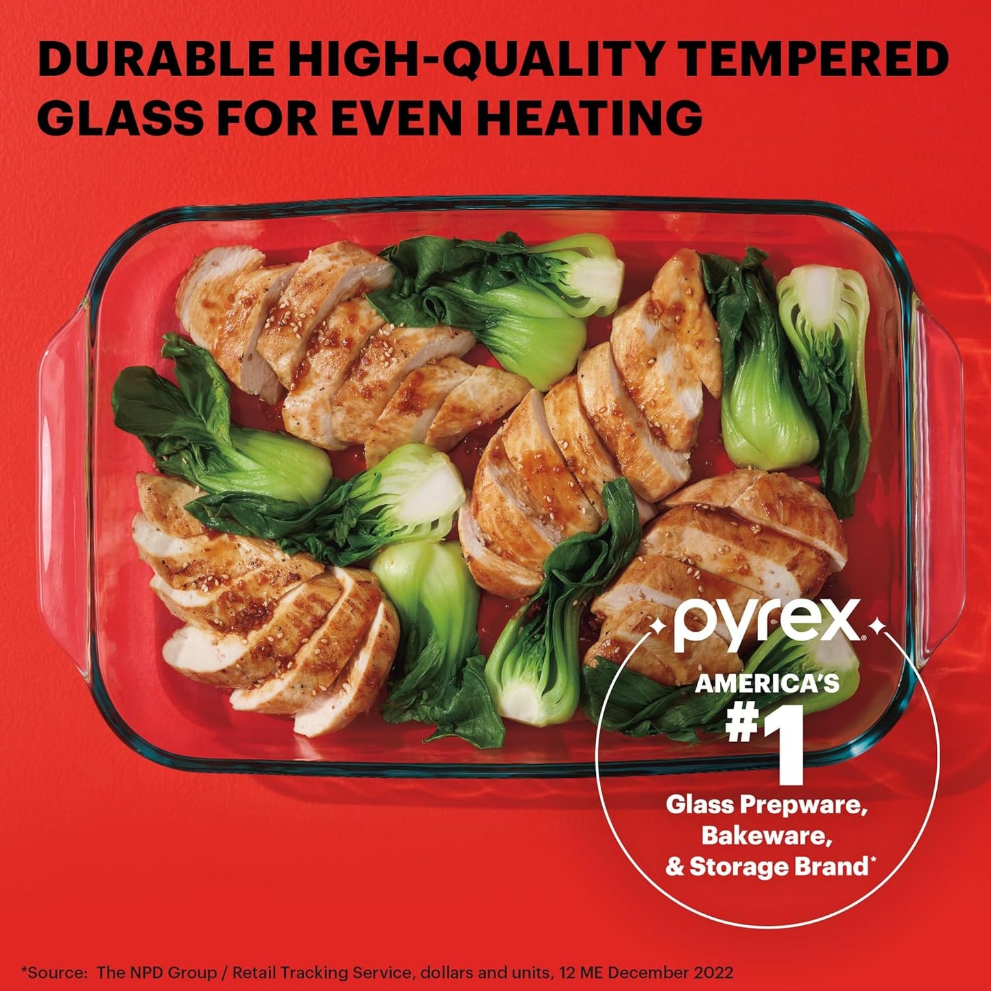 Pyrex Basics 3 QT Glass Baking Dish with Plastic Lid - Oven, Freezer, Microwave Safe Container