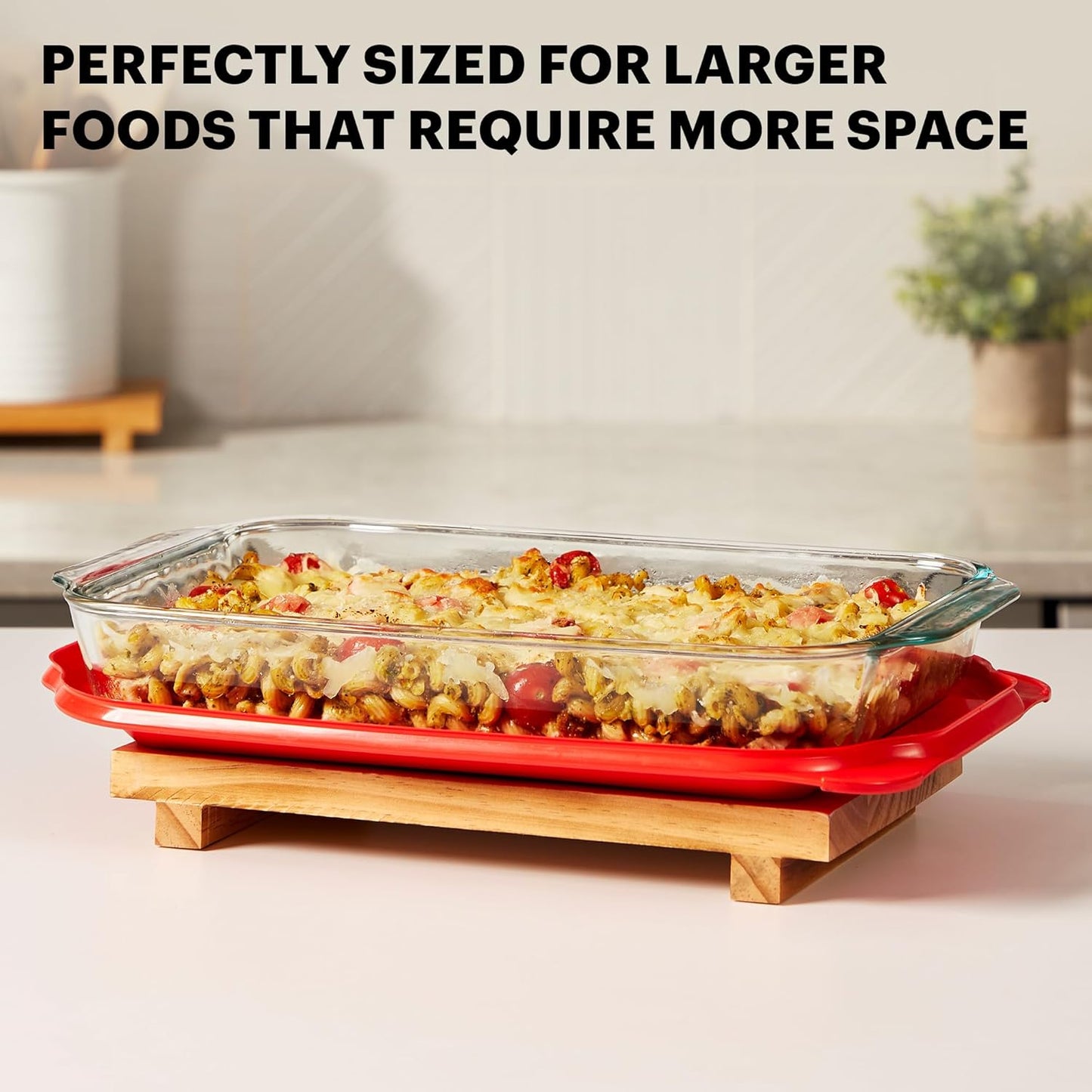 Pyrex Basics 3 QT Glass Baking Dish with Plastic Lid - Oven, Freezer, Microwave Safe Container