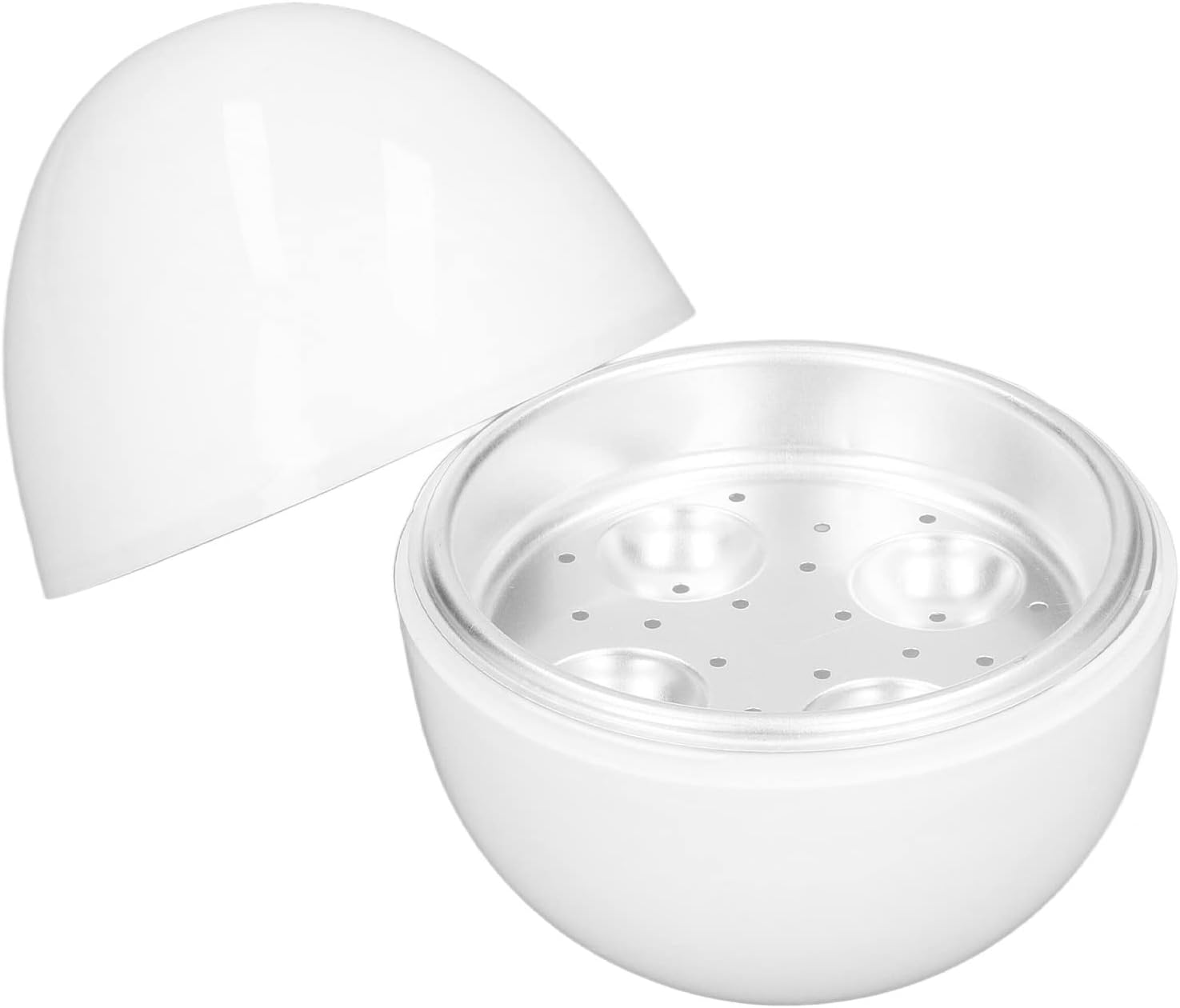 Qiilu Microwave Egg Cooker - Hard Boiled Eggs Maker for 4 Eggs, Compact Design, ABS Material