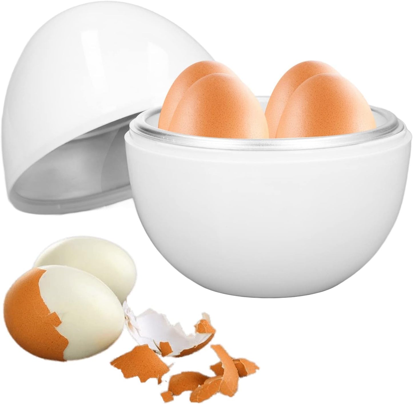 Qiilu Microwave Egg Cooker - Hard Boiled Eggs Maker for 4 Eggs, Compact Design, ABS Material
