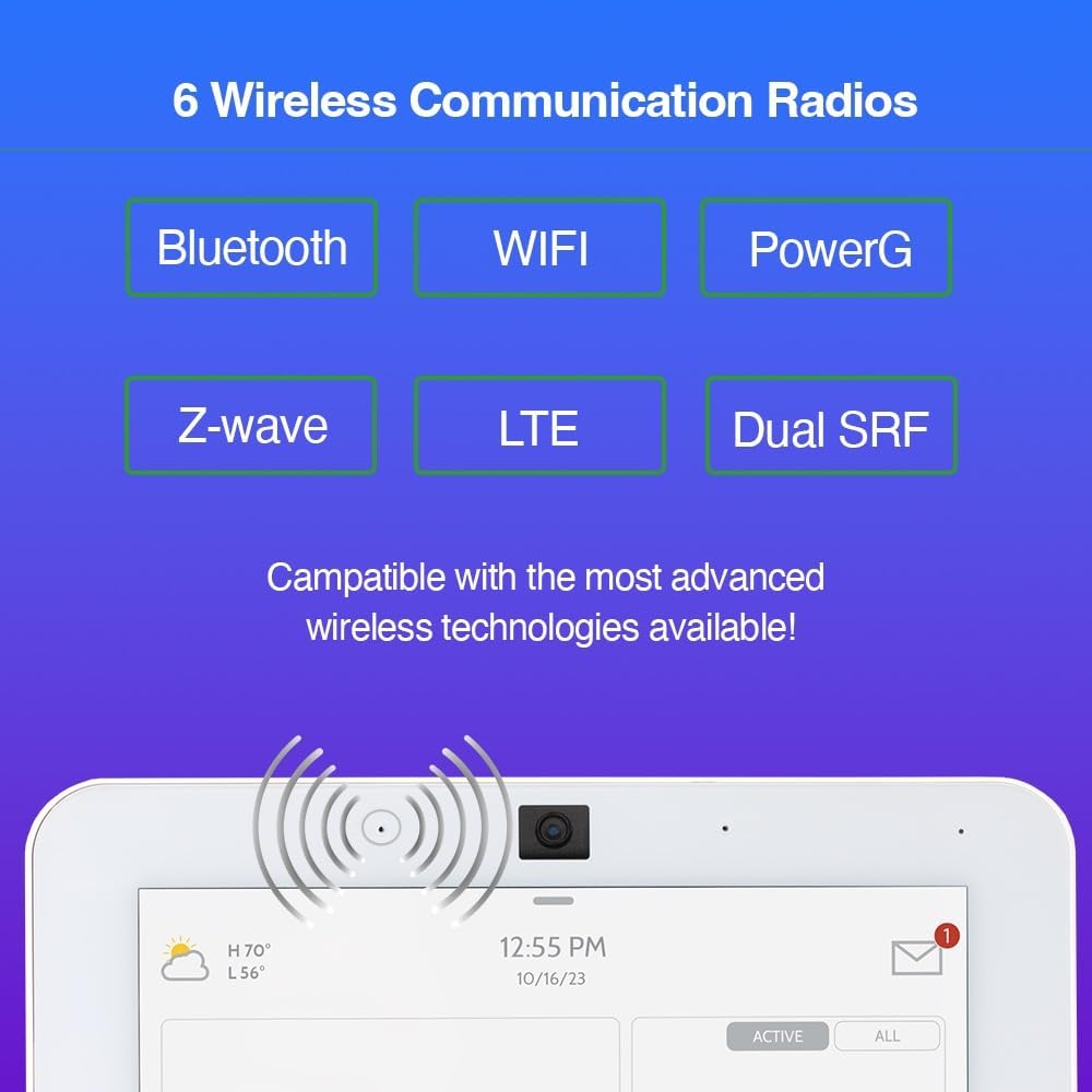 Qolsys IQ Panel 4: Wireless Smart Home Security System Alarm Panel for House Protection and Home Automation - Compatible with Alexa, Window Alarms, Cameras, and More