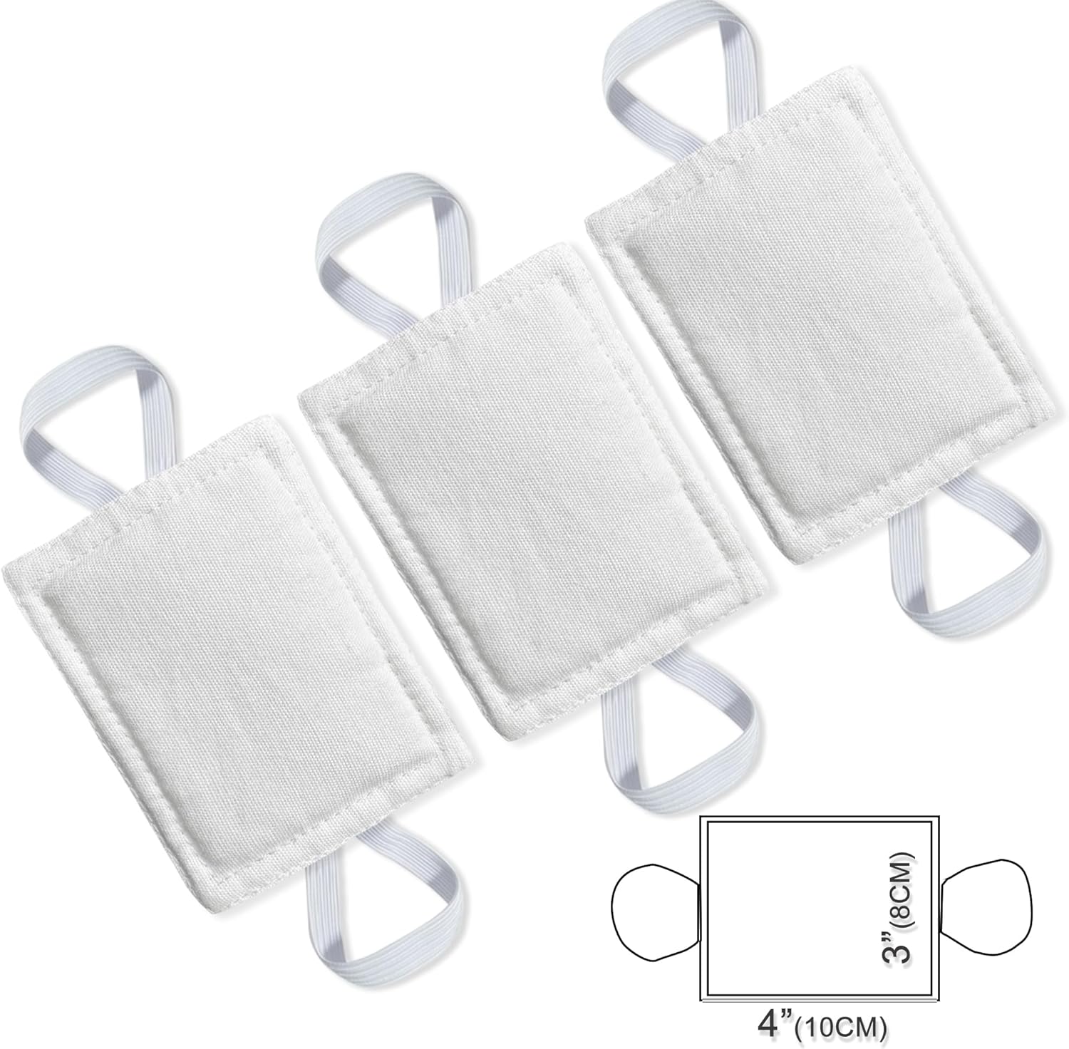 Quiet Door Latch Cover for Baby Nursery - 3 Pack White Silencer Cushions for Light Sleepers - Durable Material, 4x3 inches