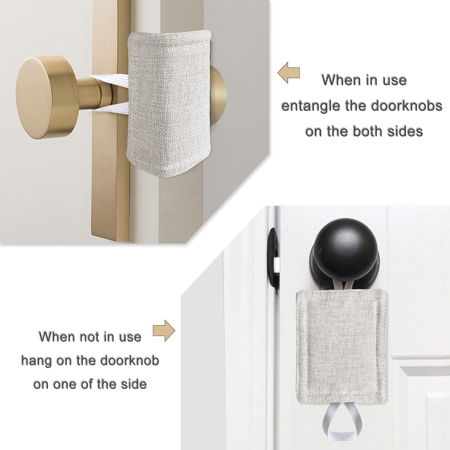Quiet Door Latch Cover for Baby Nursery - 3 Pack White Silencer Cushions for Light Sleepers - Durable Material, 4x3 inches