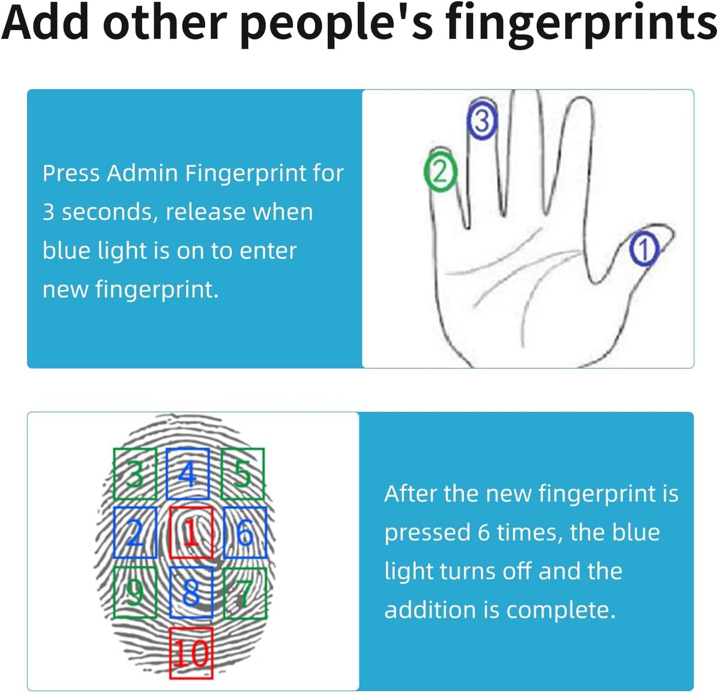 QYKSONIC Gunmetal Gray Fingerprint Padlock Bundle with Silver Padlock - IP66 Waterproof Locker Lock and Key