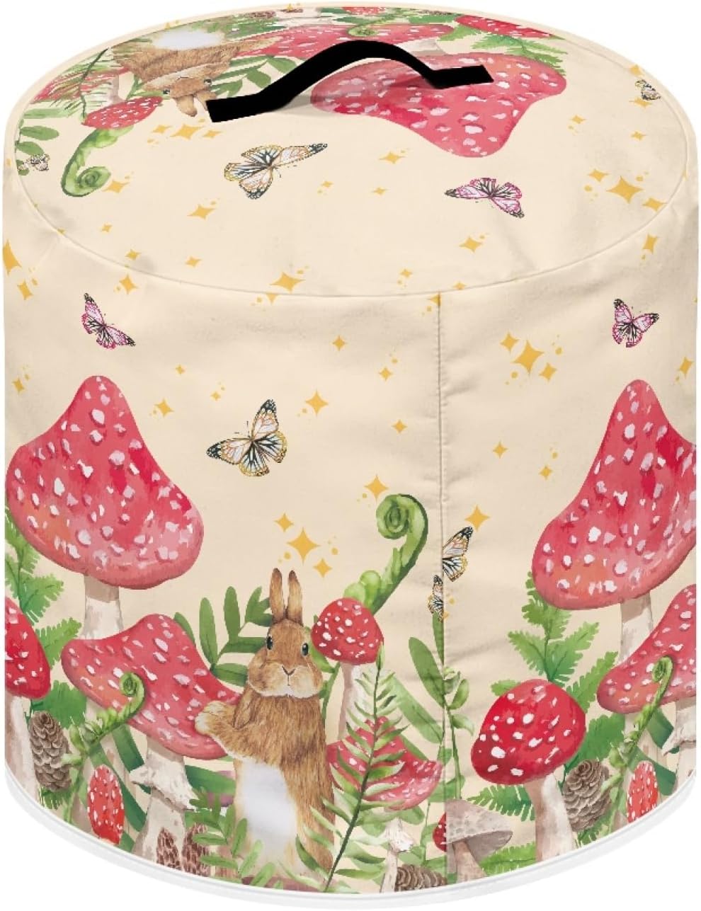 Rabbit Mushroom Butterfly Pattern 6 qt Instant Pot Pressure Cooker Cover with Pockets for Kitchen Appliances