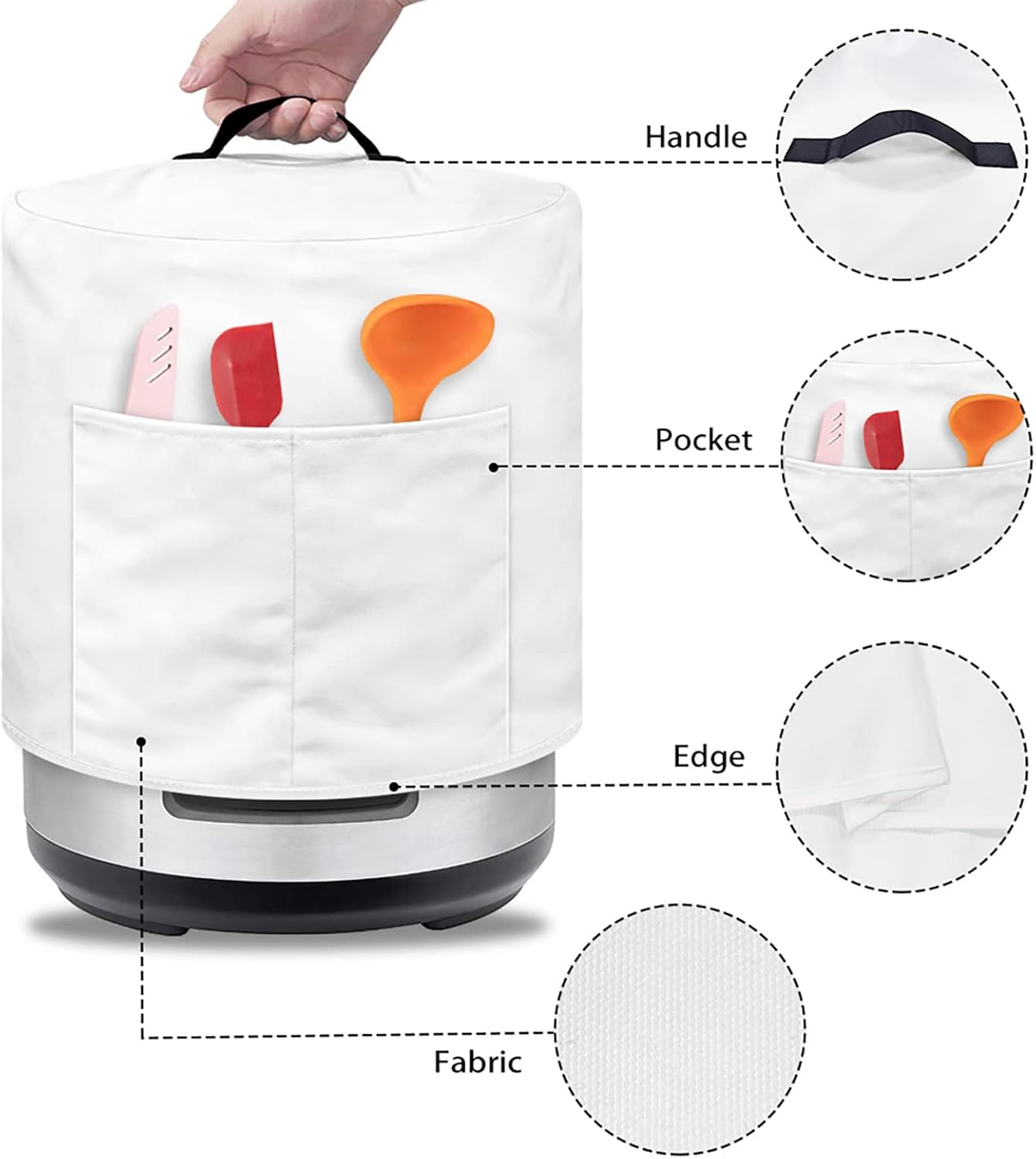 Rabbit Mushroom Butterfly Pattern 6 qt Instant Pot Pressure Cooker Cover with Pockets for Kitchen Appliances