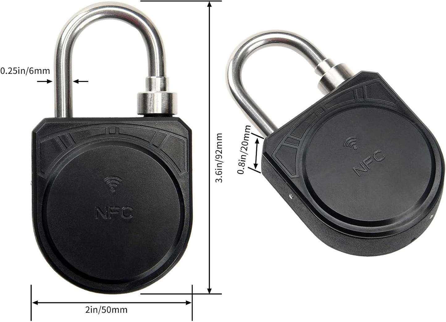 Rasunkae Battery-Free NFC Padlock: Smart Keyless Mobile App Unlocking, Waterproof Anti-Theft Security Lock for Home, Office, School, Outdoor - 1 Pack - WildKart