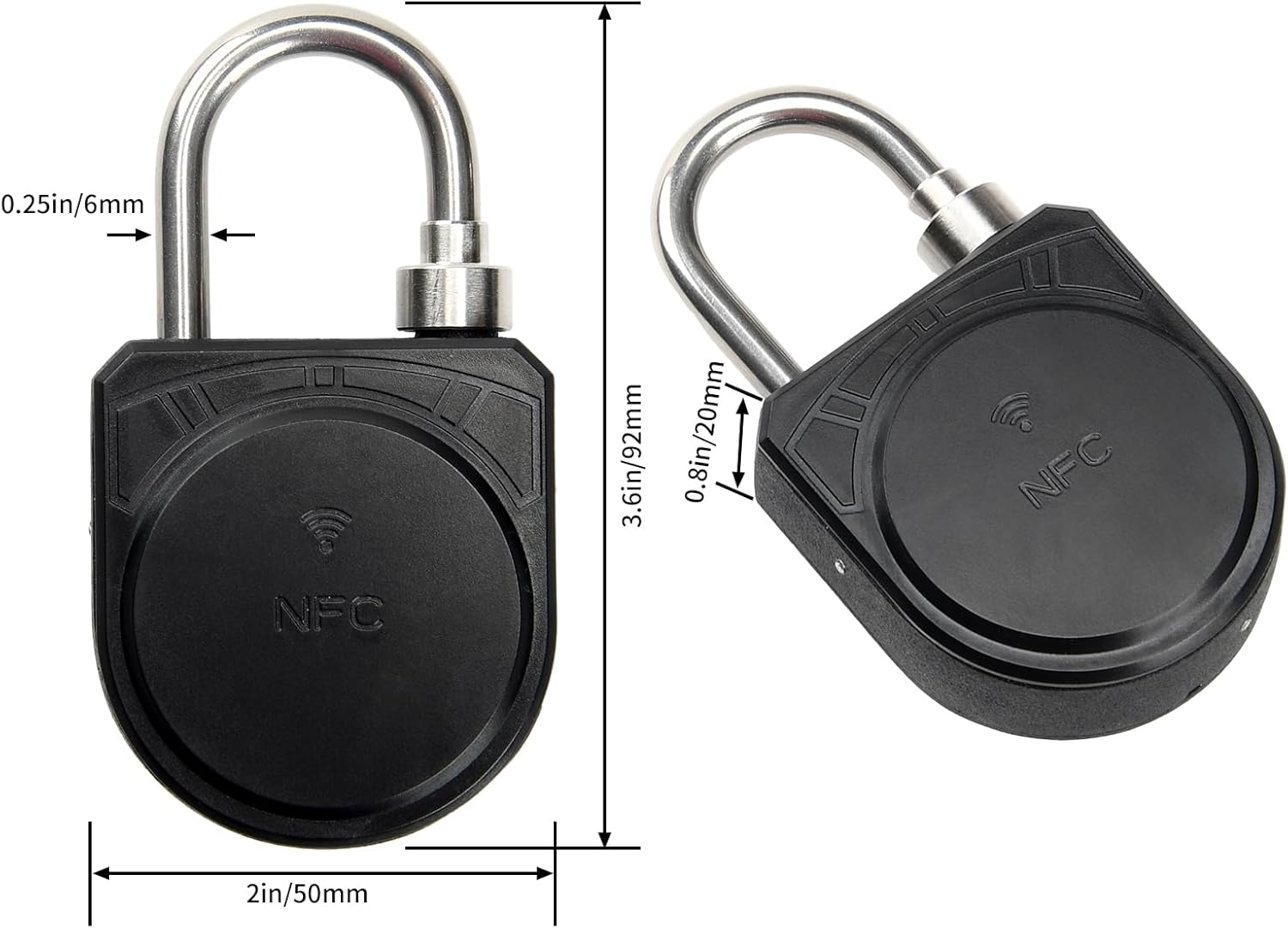 Rasunkae Battery-Free NFC Padlock: Smart Keyless Mobile App Unlocking, Waterproof Anti-Theft Security Lock for Home, Office, School, Outdoor - 1 Pack - WildKart