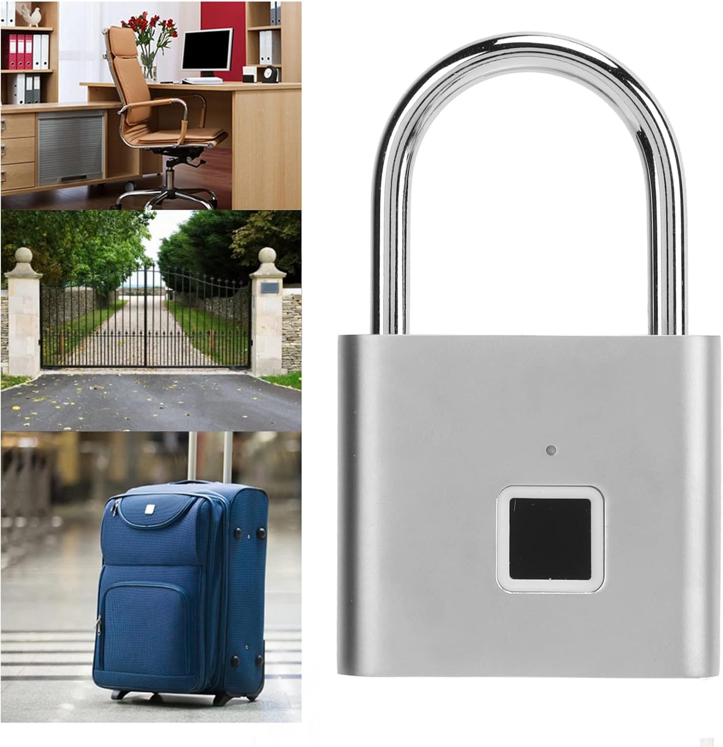 Rechargeable USB Fingerprint Padlock - Smart Anti Theft Lock for Cabinet, Yard, Warehouse - Quick Unlock Technology