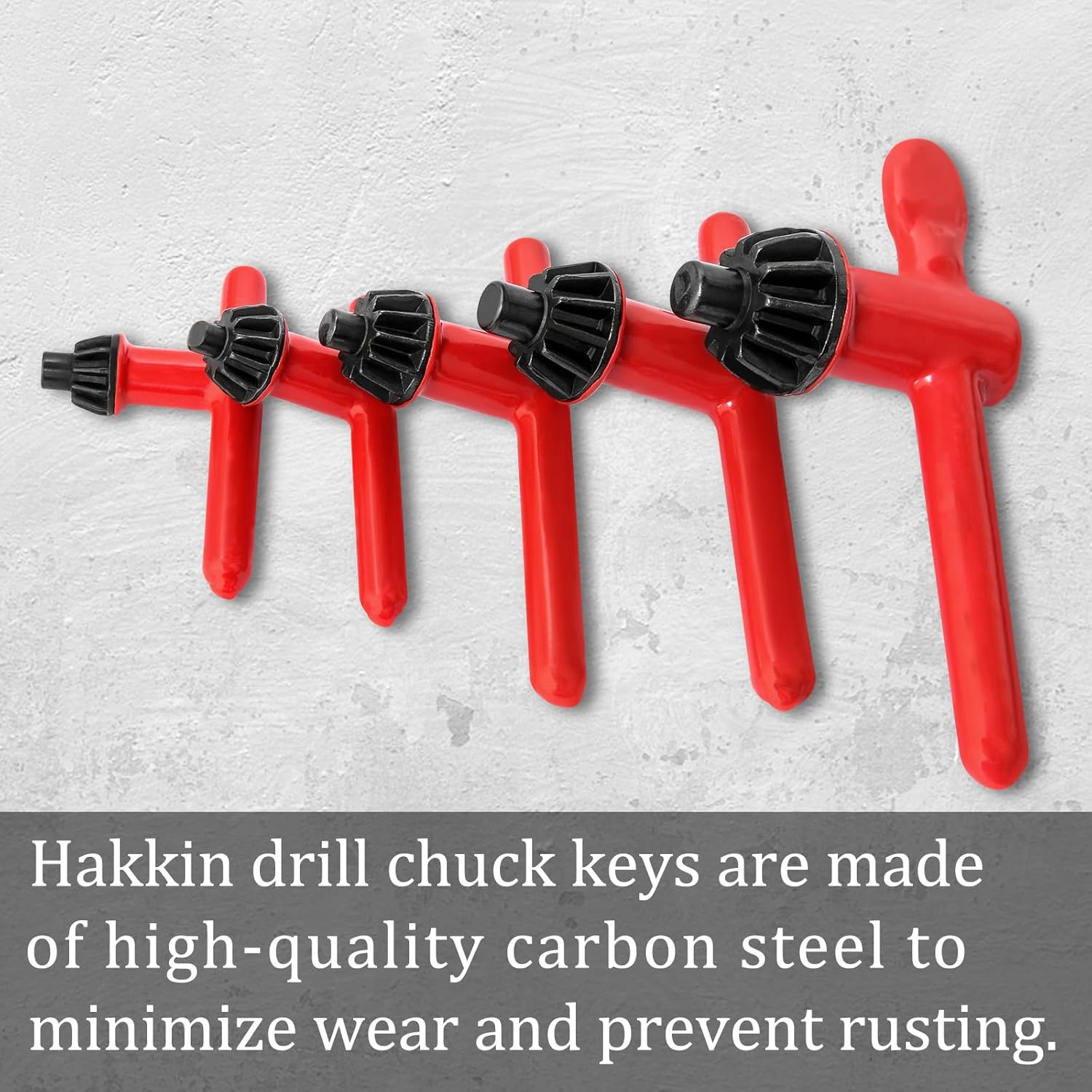 Red Hakkin Drill Press Chuck Key Set - 5 Sizes for Electric Drill Clamping Tool, Replacement Wrench 6mm-20mm Diameter