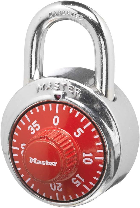 Red Master Lock 1504D Combination Padlock for Lockers - 1 Pack - WildKart