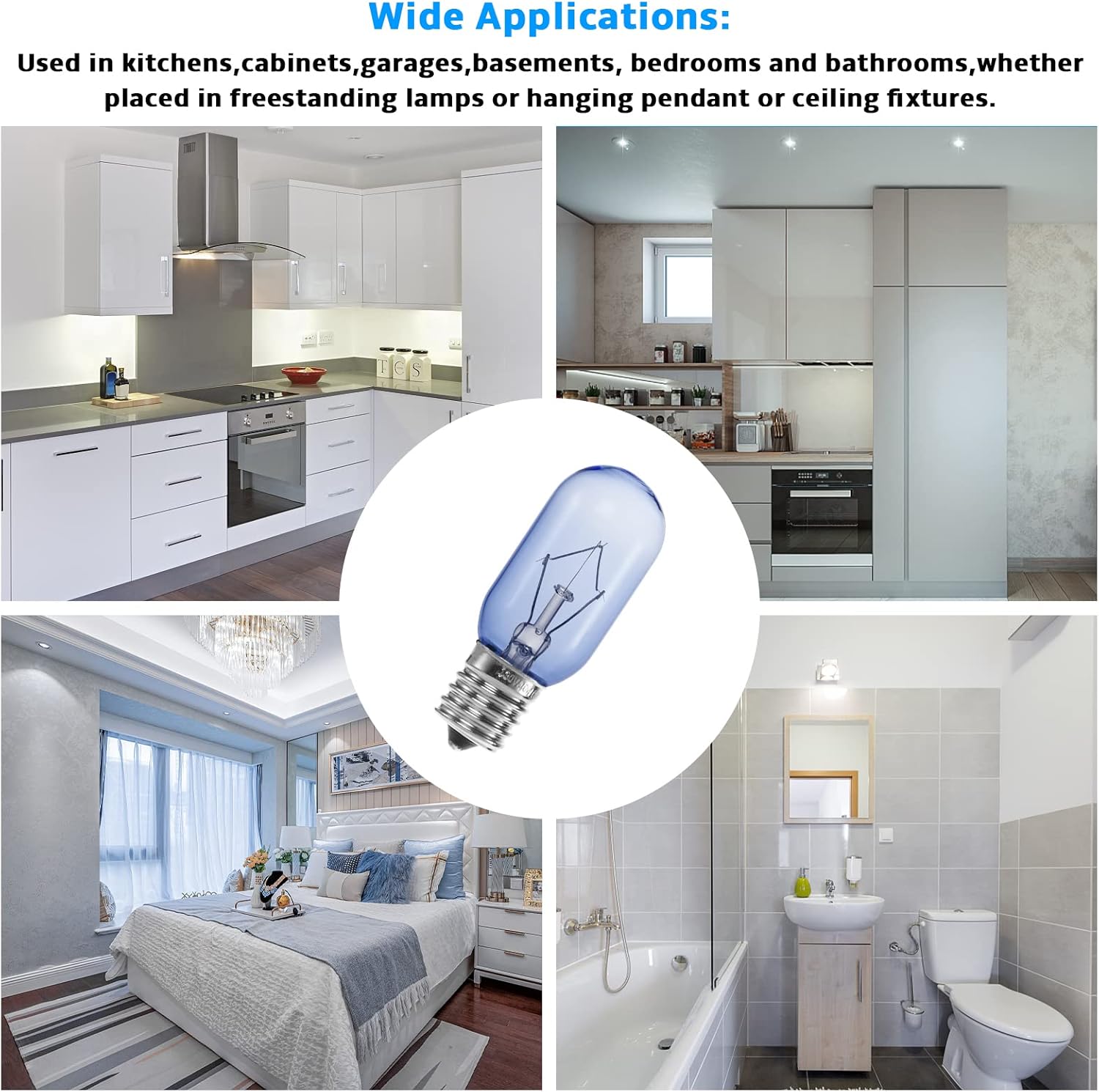 Refrigerator Light Bulb 40W for Frigidaire Kenmore Whirlpool - T8 E17 Replacement Bulb - 1 Pack