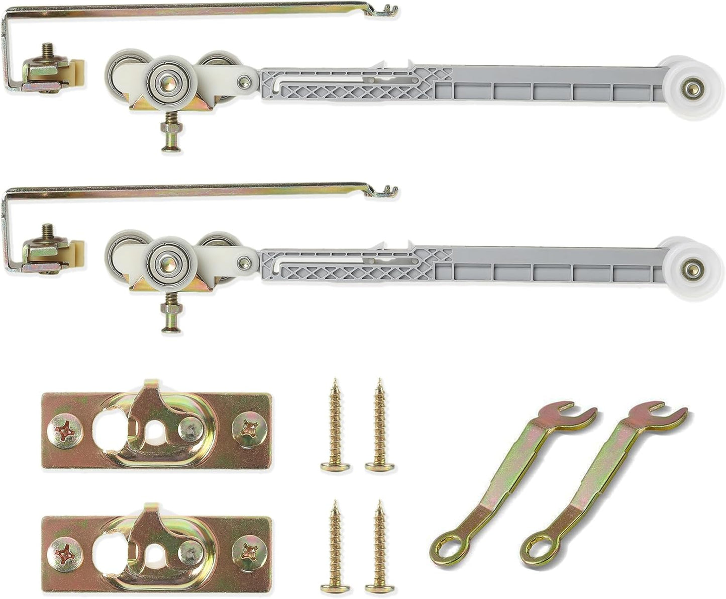 ReigaHood 2 Set Soft Close Pocket Door Hanger Assemblies for Johnson P/N #1060 & #1062 - Compatible with 100, 134F, 138F, 2610F Series Track - 1" Nylon Ball Bearing Tri-Wheel - WildKart