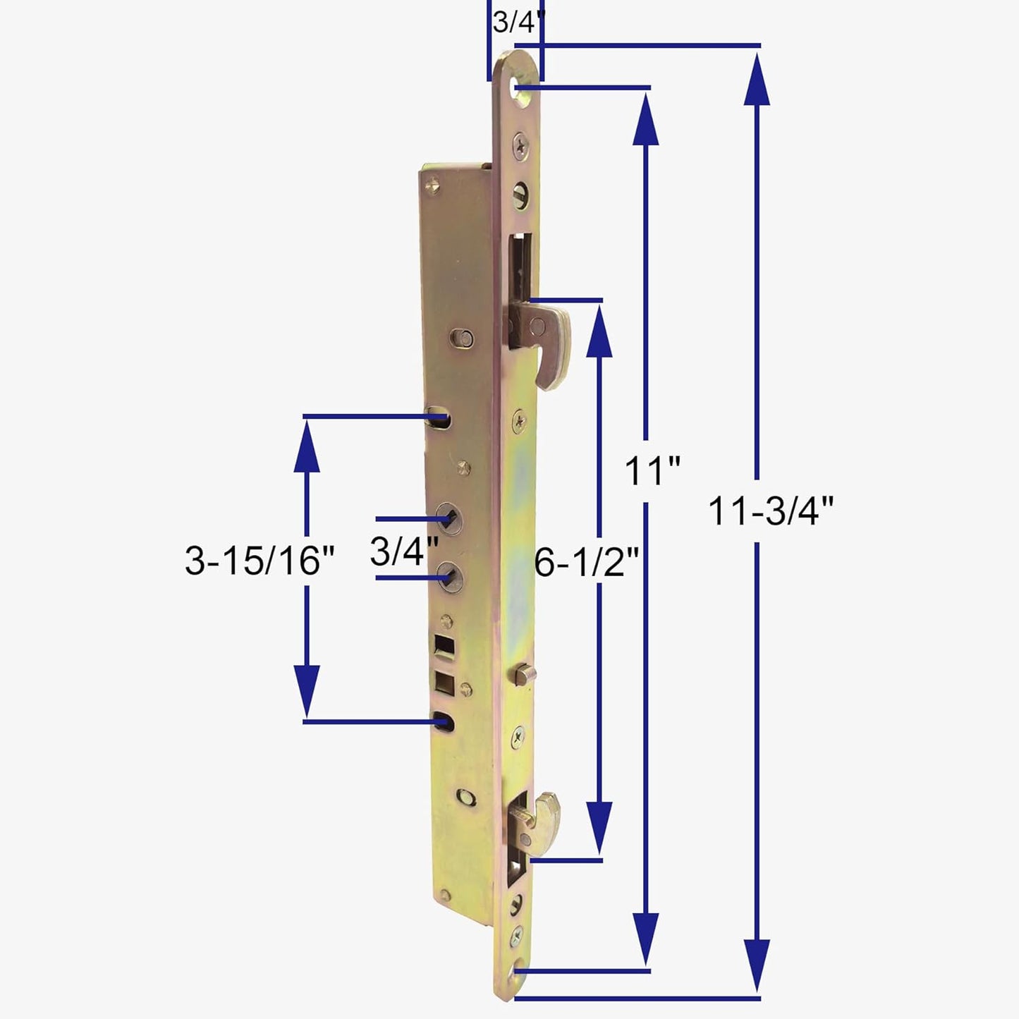ReigaHood Sliding Patio Glass Door Mortise Lock Set with Matching Keeper - 2 Point Security