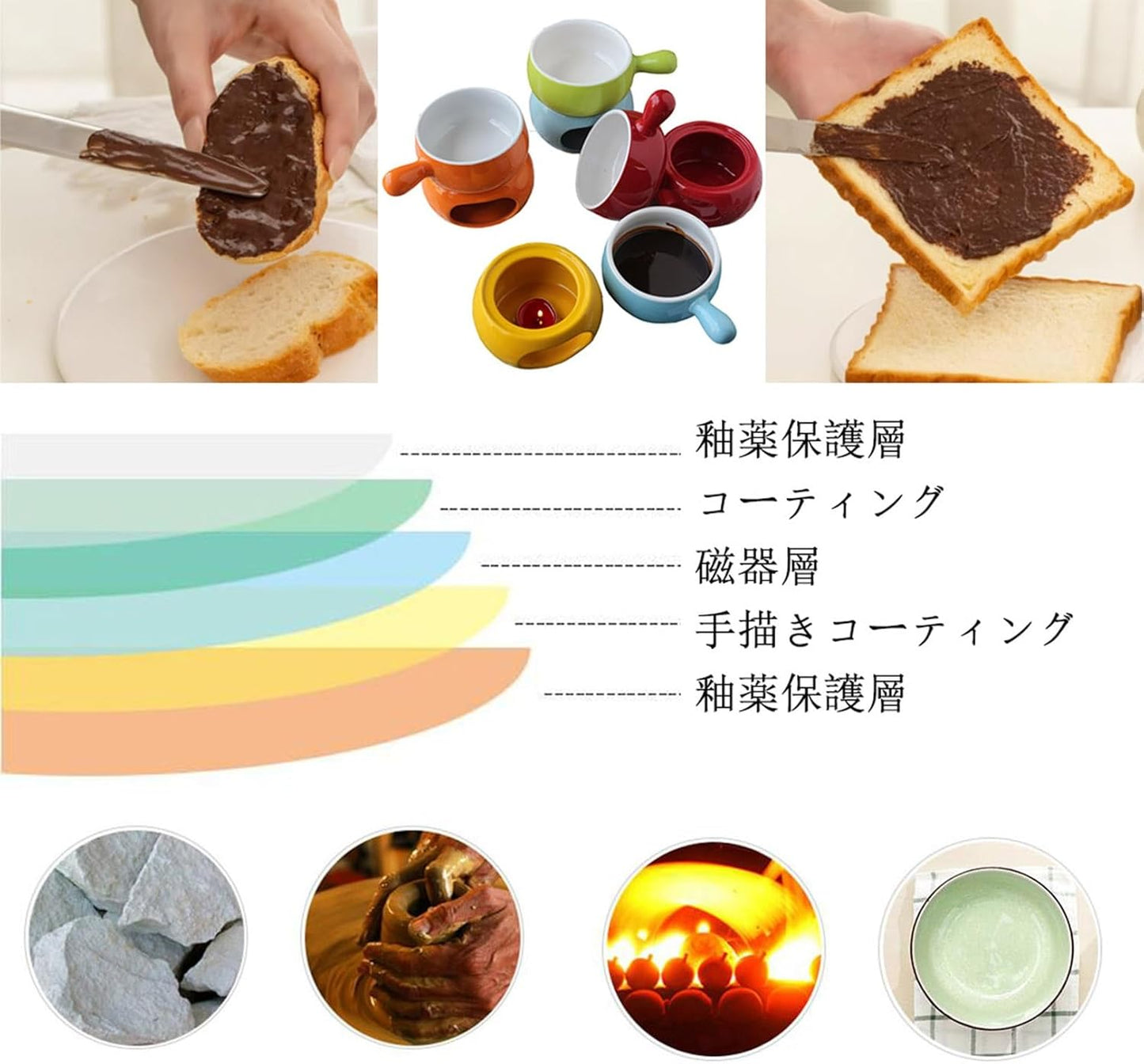 remium Ceramic Fondue Pot Set with Dipping Forks - Perfect for Chocolate, Cheese, and Candy - Ideal for Parties, Weddings, and Catering Events - Mini Butter Warmer Bowl Included