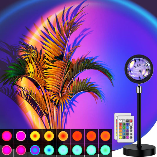 Remote Control Sunset Lamp with 16 Colors, 360° Rotation, and 4 Modes - Perfect for Photography, Selfies, Parties, and Home Decor - Great Gift for Women