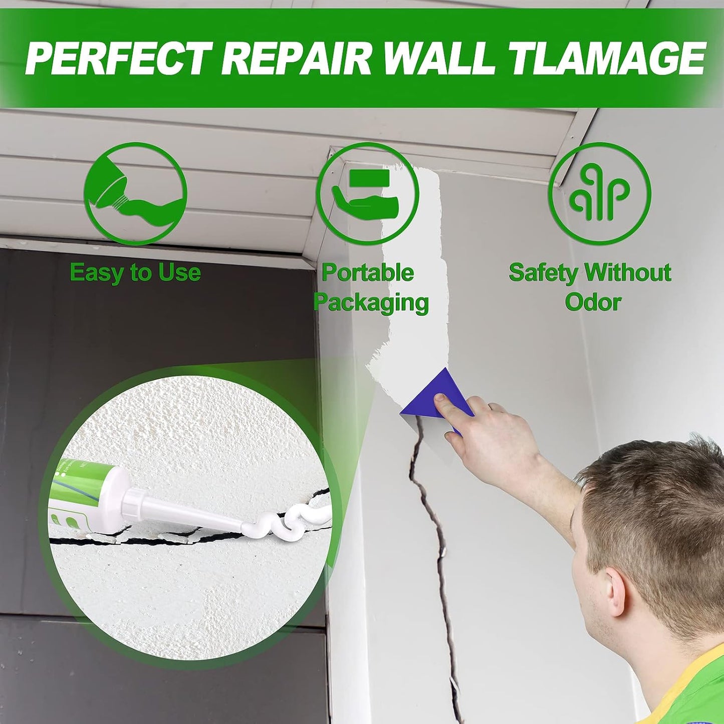 Repair broken walls quickly with the FixBuild Drywall Repair Kit. Includes 1 Spackle Wall Repair Patch Kit and Wall Mending Agent.