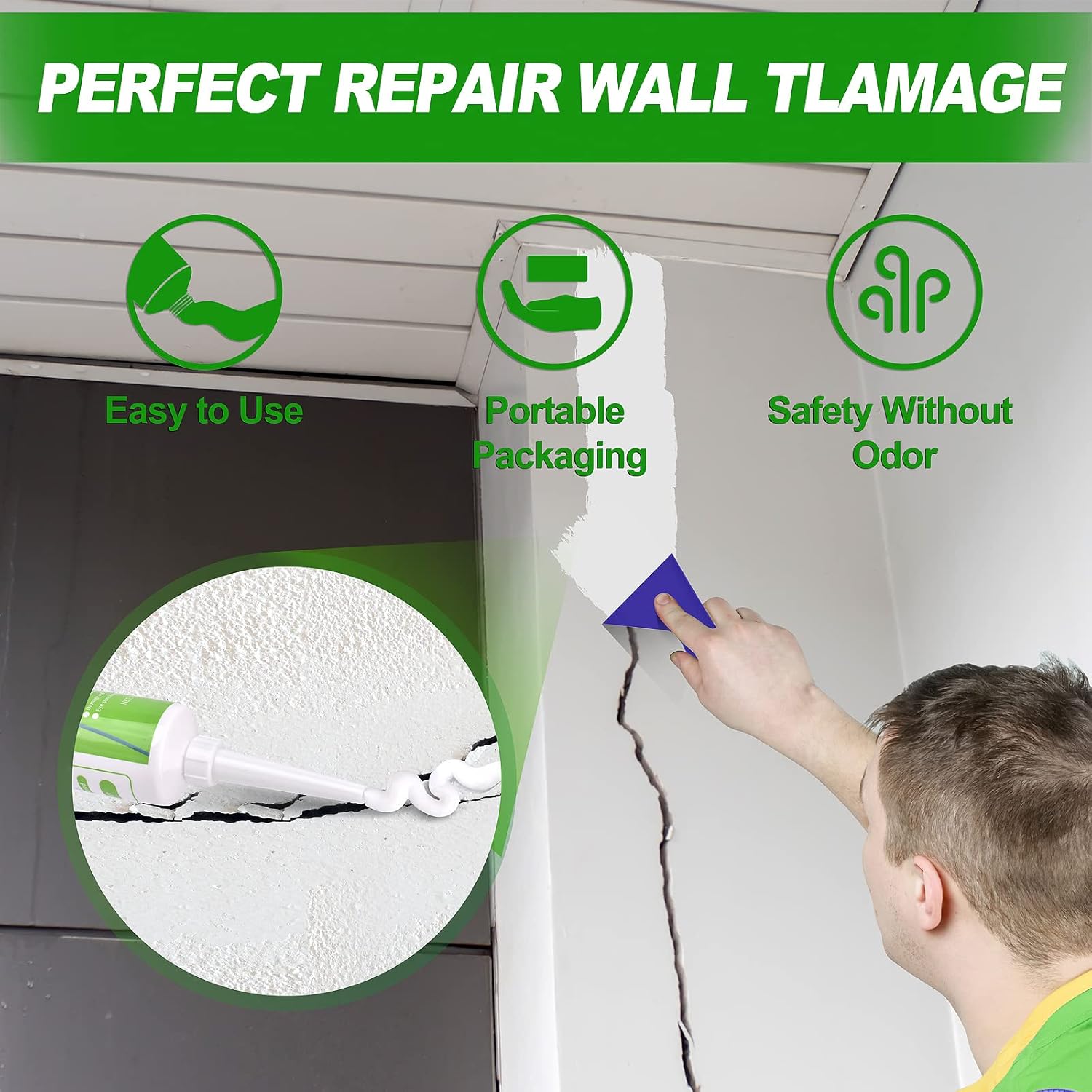 Repair broken walls quickly with the FixBuild Drywall Repair Kit. Includes 1 Spackle Wall Repair Patch Kit and Wall Mending Agent.