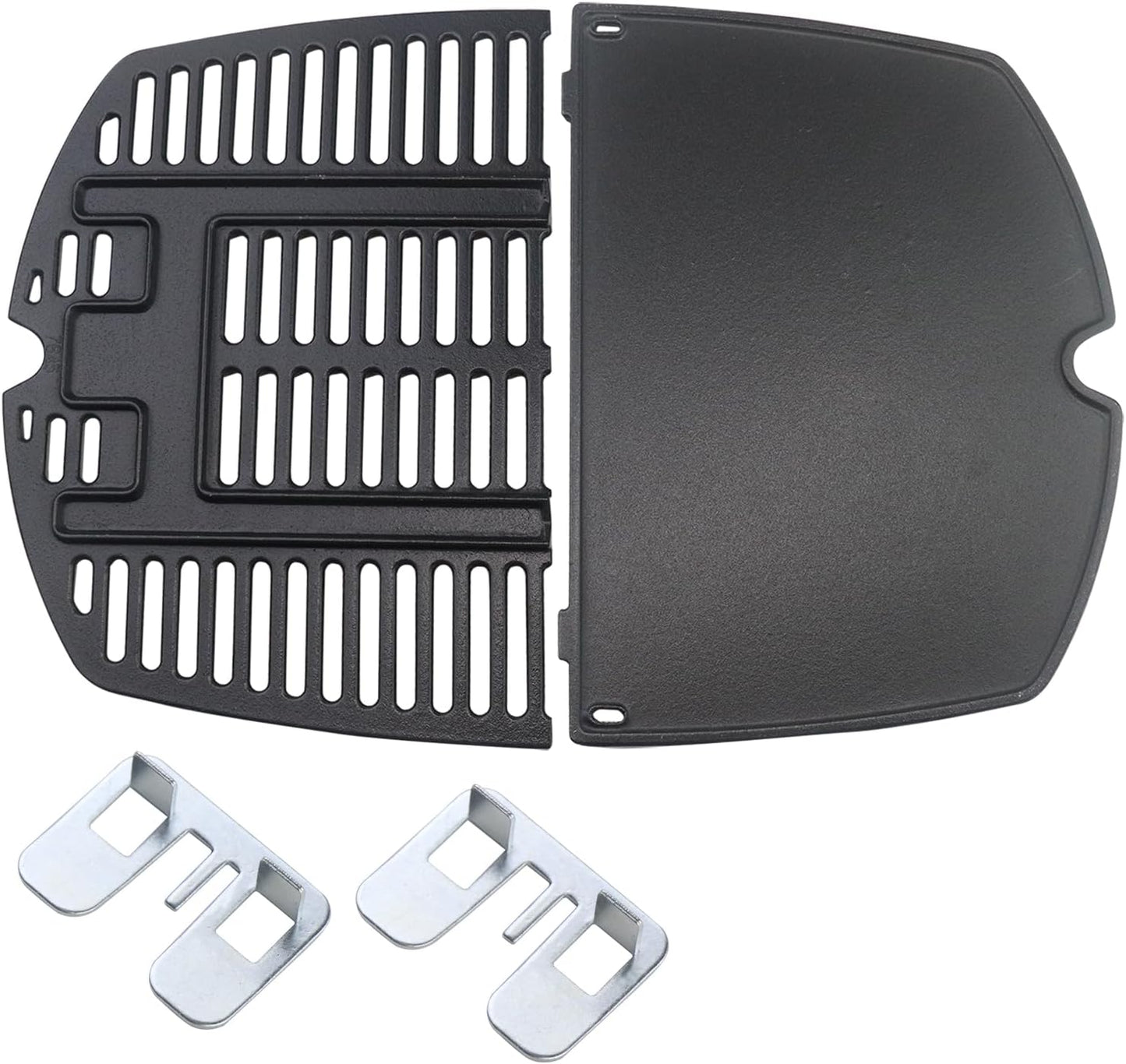 Replacement Cast Iron Grill Grate and Griddle for Weber Q200, Q220, Q240, Q260, Q2000, Q2200, Q2400 Series Gas Grills - 7645 Cooking Grate and 6559 Cooking Griddle - Part Numbers 53060001, 7583, 65811