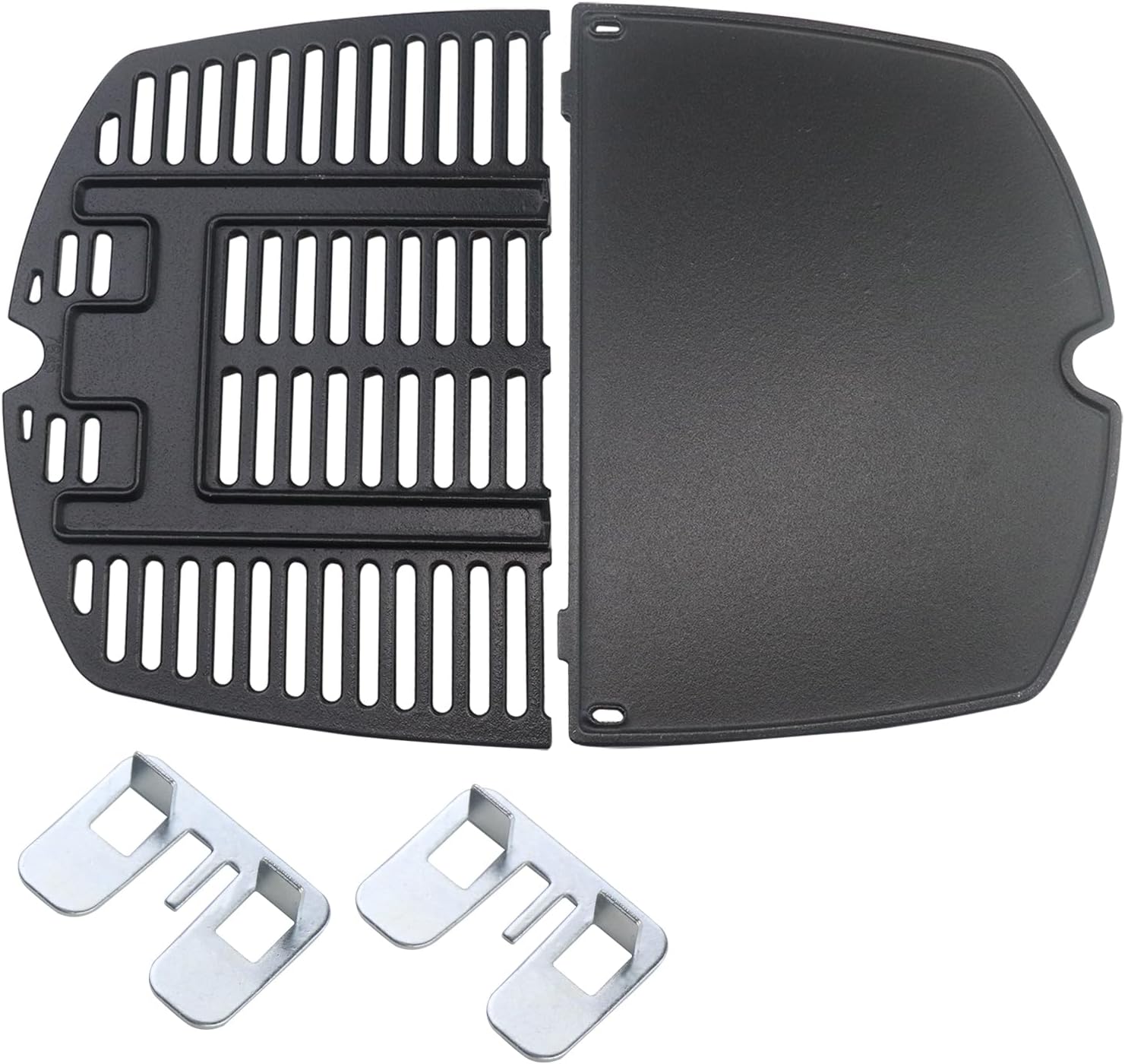 Replacement Cast Iron Grill Grate and Griddle for Weber Q200, Q220, Q240, Q260, Q2000, Q2200, Q2400 Series Gas Grills - 7645 Cooking Grate and 6559 Cooking Griddle - Part Numbers 53060001, 7583, 65811