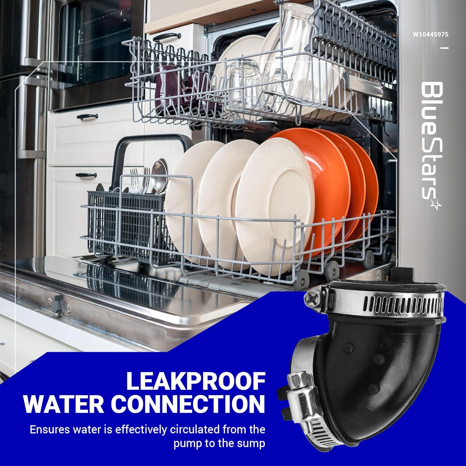 Replacement Dishwasher Circulation Pump Hose for Whirlpool Kenmore Amana Maytag KitchenAid - Replaces W10445975