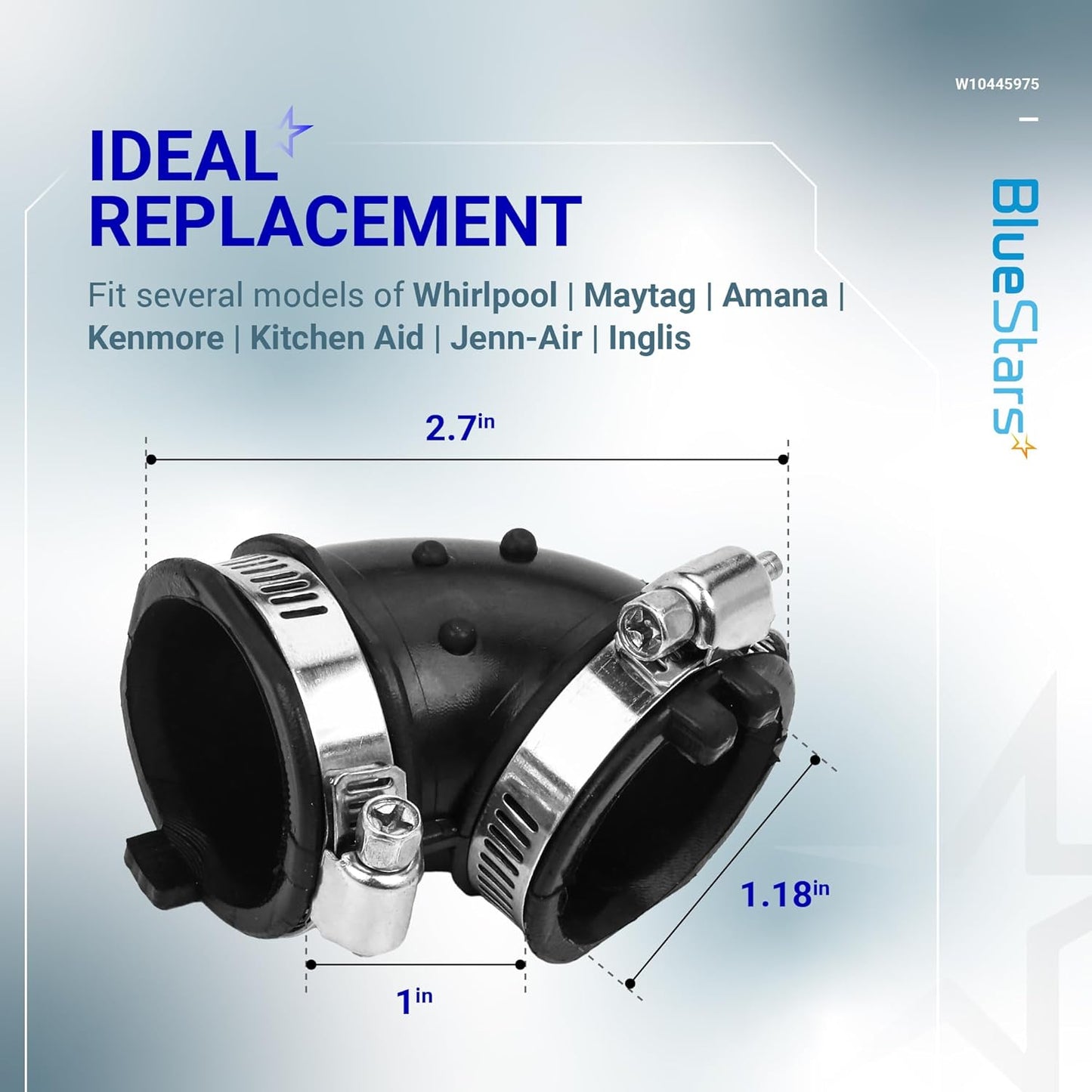 Replacement Dishwasher Circulation Pump Hose for Whirlpool Kenmore Amana Maytag KitchenAid - Replaces W10445975