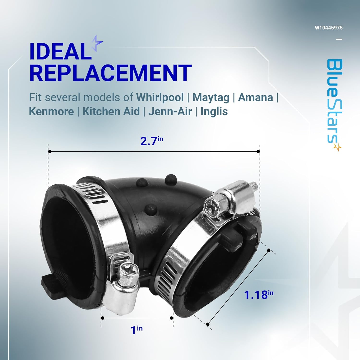 Replacement Dishwasher Circulation Pump Hose for Whirlpool Kenmore Amana Maytag KitchenAid - Replaces W10445975