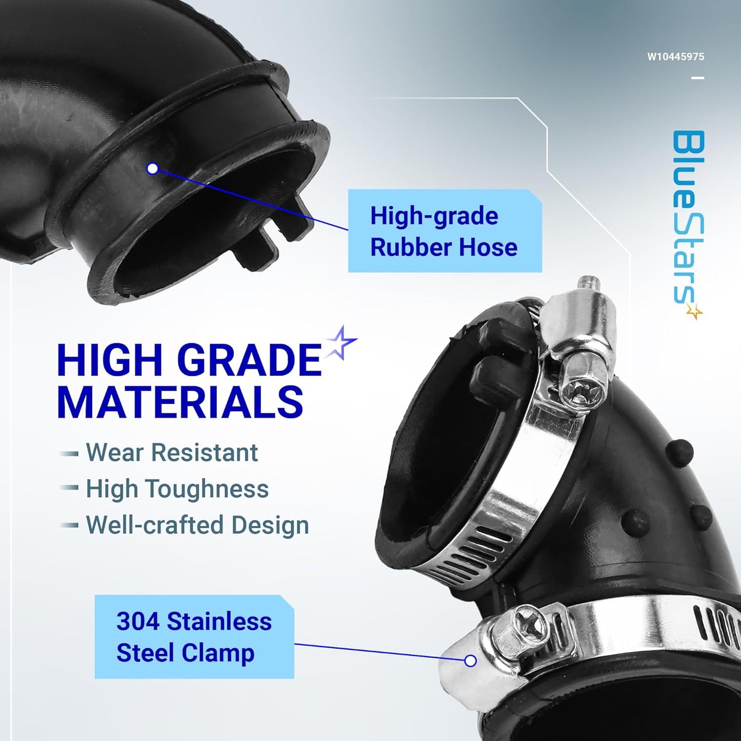 Replacement Dishwasher Circulation Pump Hose for Whirlpool Kenmore Amana Maytag KitchenAid - Replaces W10445975