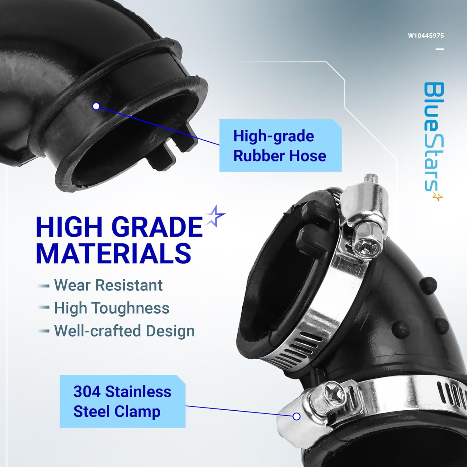 Replacement Dishwasher Circulation Pump Hose for Whirlpool Kenmore Amana Maytag KitchenAid - Replaces W10445975