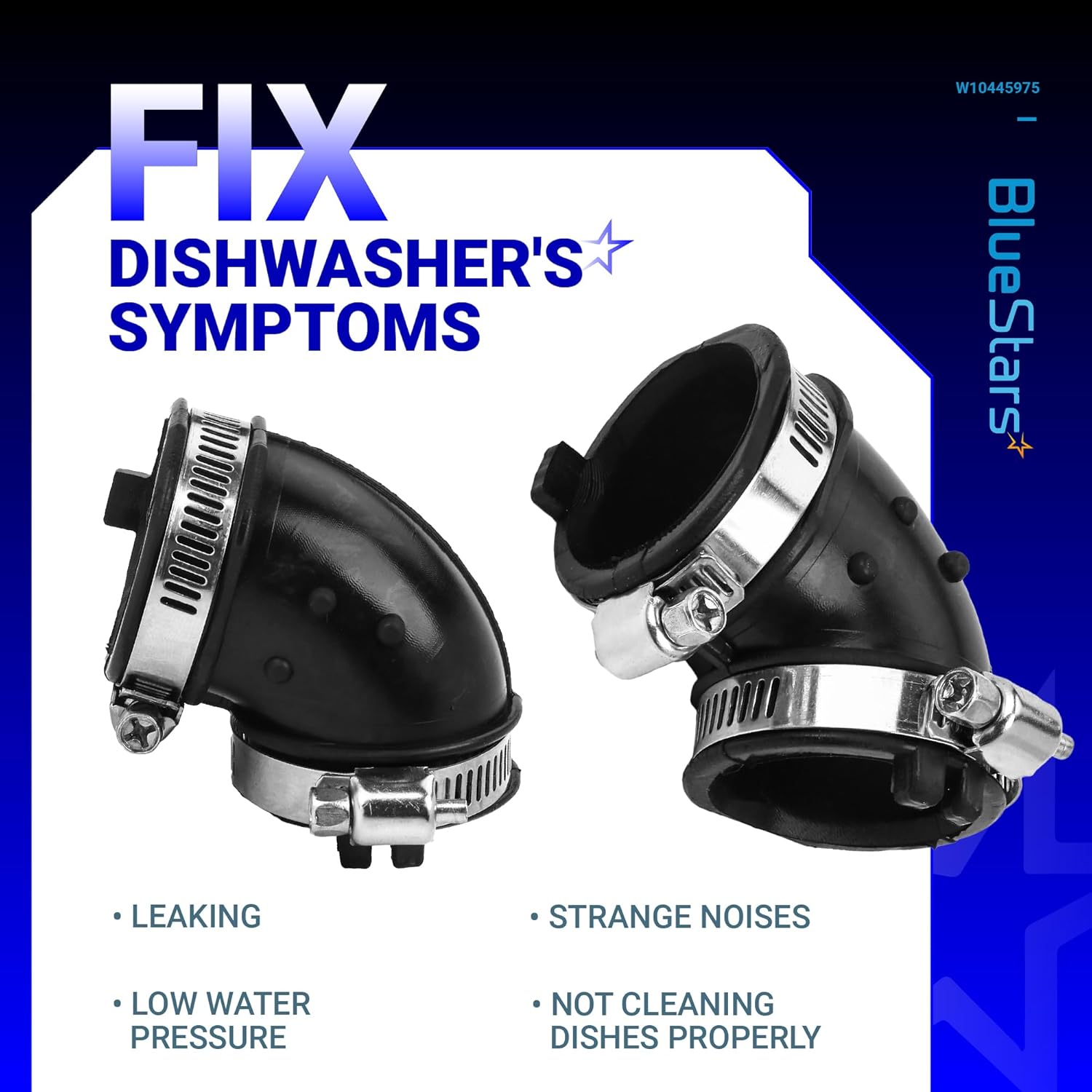 Replacement Dishwasher Circulation Pump Hose for Whirlpool Kenmore Amana Maytag KitchenAid - Replaces W10445975