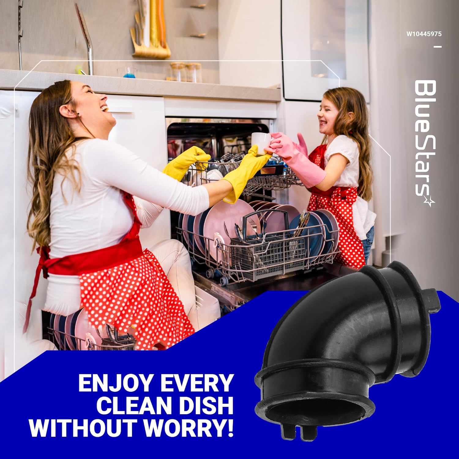 Replacement Dishwasher Circulation Pump Hose for Whirlpool Kenmore Amana Maytag KitchenAid - Replaces W10445975