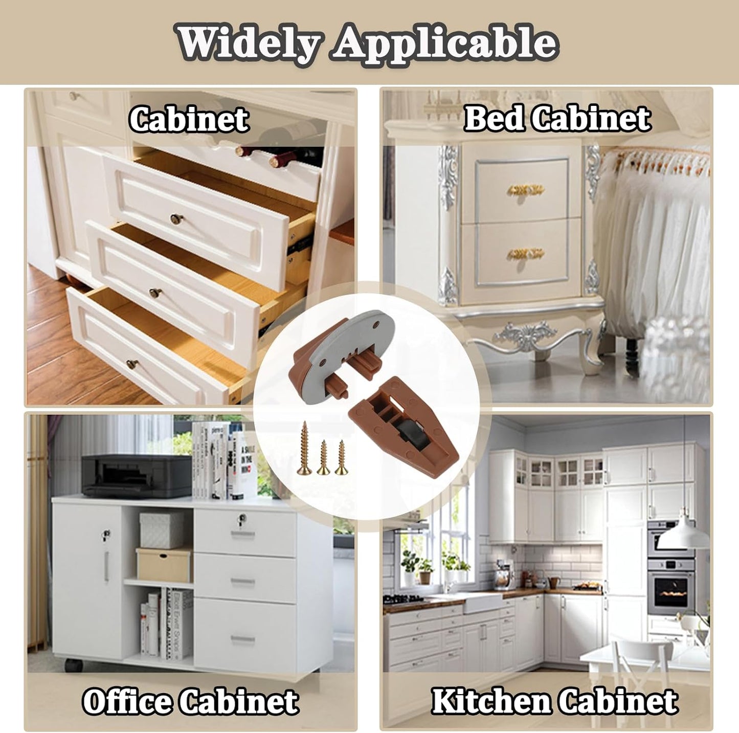 Replacement Drawer Slides Kit for Rite-Trak II Slides with Metal Backing - Includes 2 Sets of Guides and Rollers