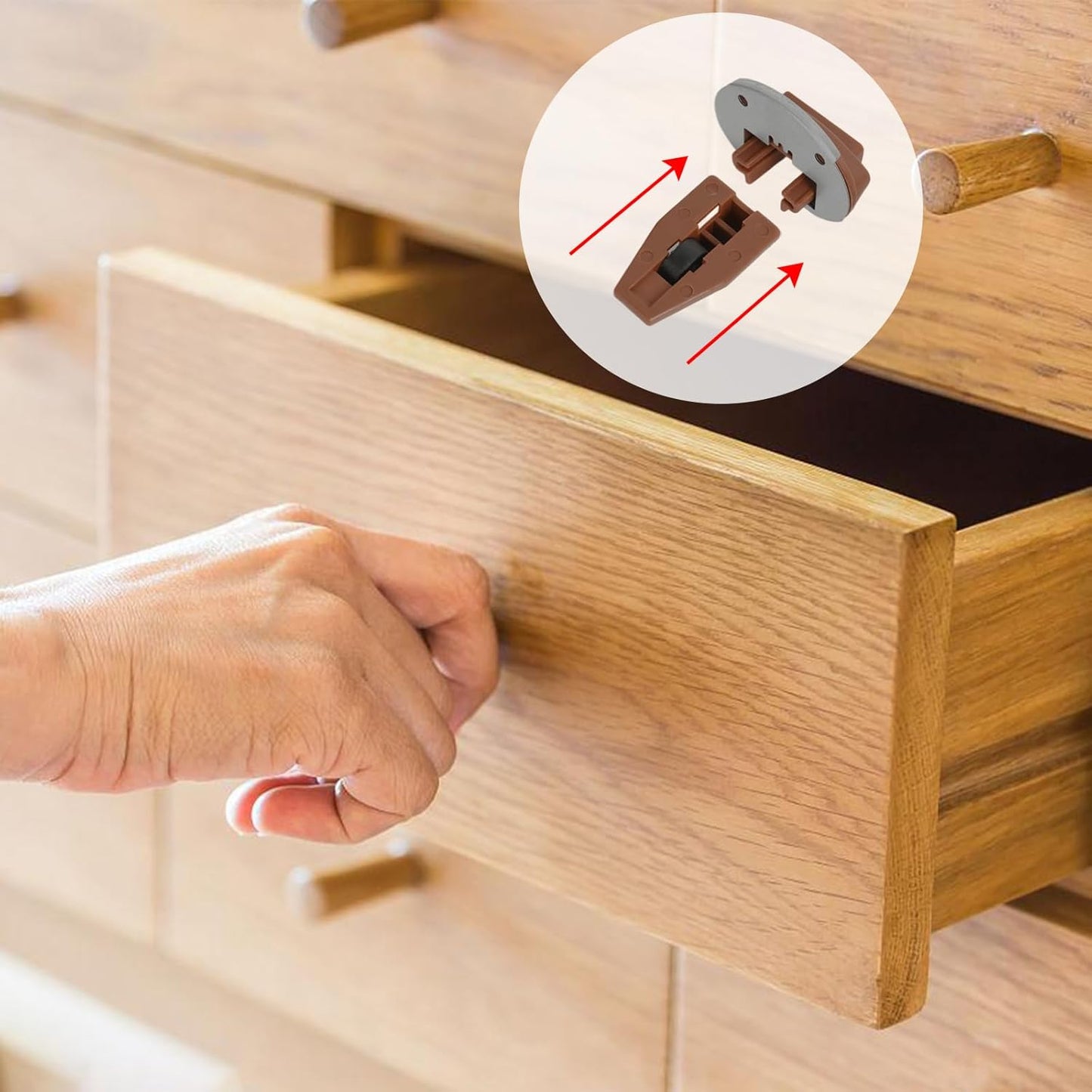 Replacement Drawer Slides Kit for Rite-Trak II Slides with Metal Backing - Includes 2 Sets of Guides and Rollers