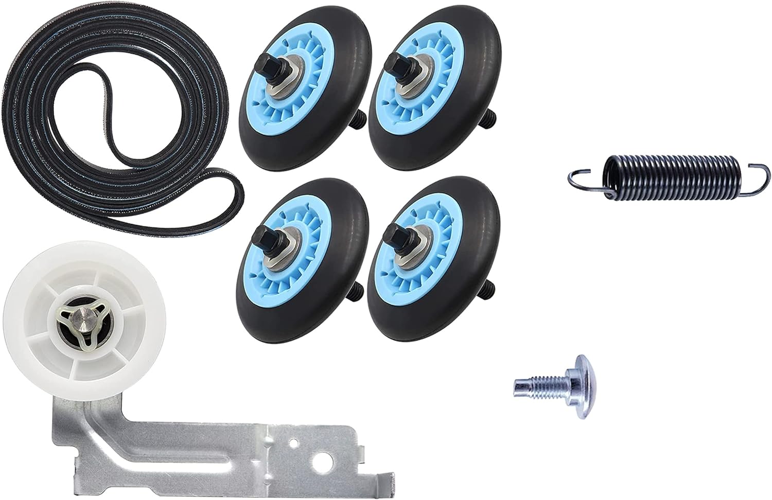 Replacement Dryer Roller Pulley Belt Kit for Samsung Models DV350AEW/XAA DV42H5600EP/A3 DVG54M8750V/A3 DV48J7770GP/A2 DV50K7500EV/A3-01 DV52J8060EW/A2 DV36J4000GW/A3 DV448AEW/XAA DV448AEP/XAA