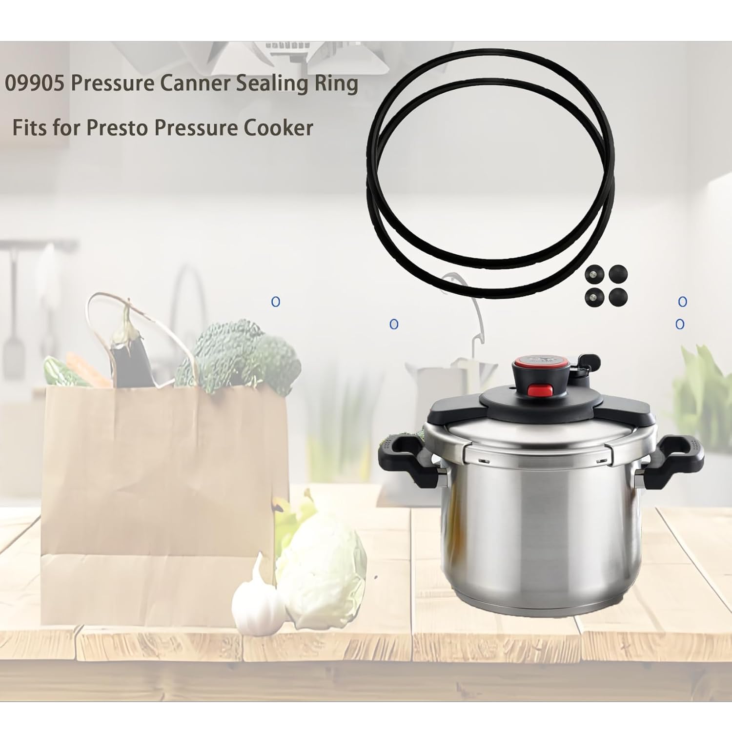 Replacement Gasket for Presto Pressure Canner Models 01710, 01740, 01750, 01770, 01780 - Sealing Ring #33130 for Model 411 and 418 - BKIFU 09905