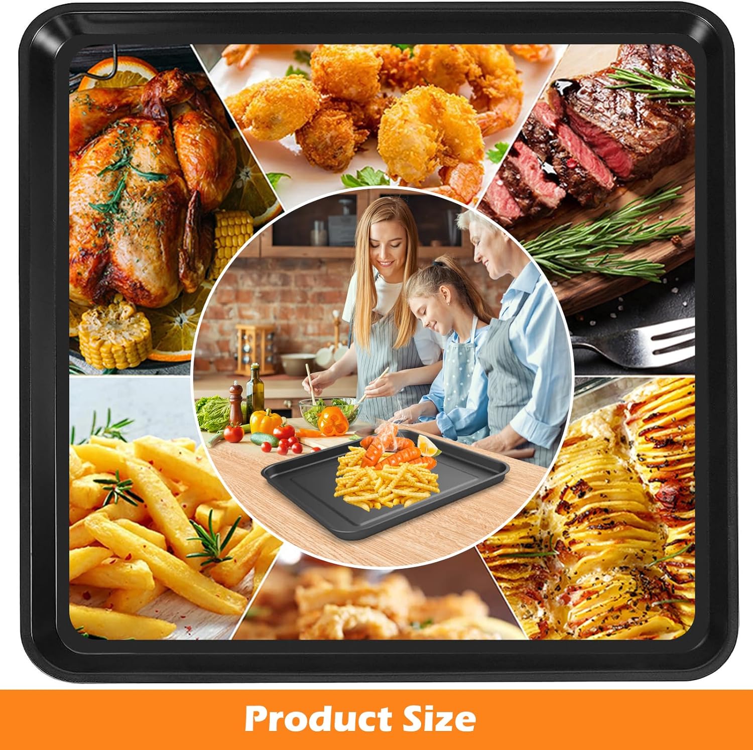 Replacement GWY Air Fryer Grill Pan for Ninja Foodi SP101 SP100 SP1001C SP201, 13x13'' Crisper Plate Tray Rack Accessories