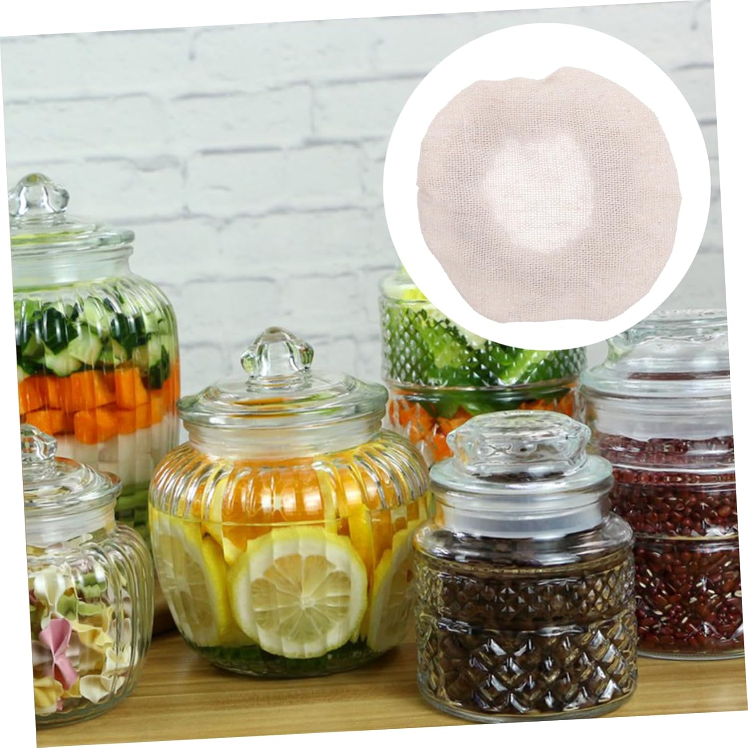Replacement Lid for Wide Mouth Canning Jars - Single Piece Cloth Cover for Storage, Sprouting, and Kitchen Use