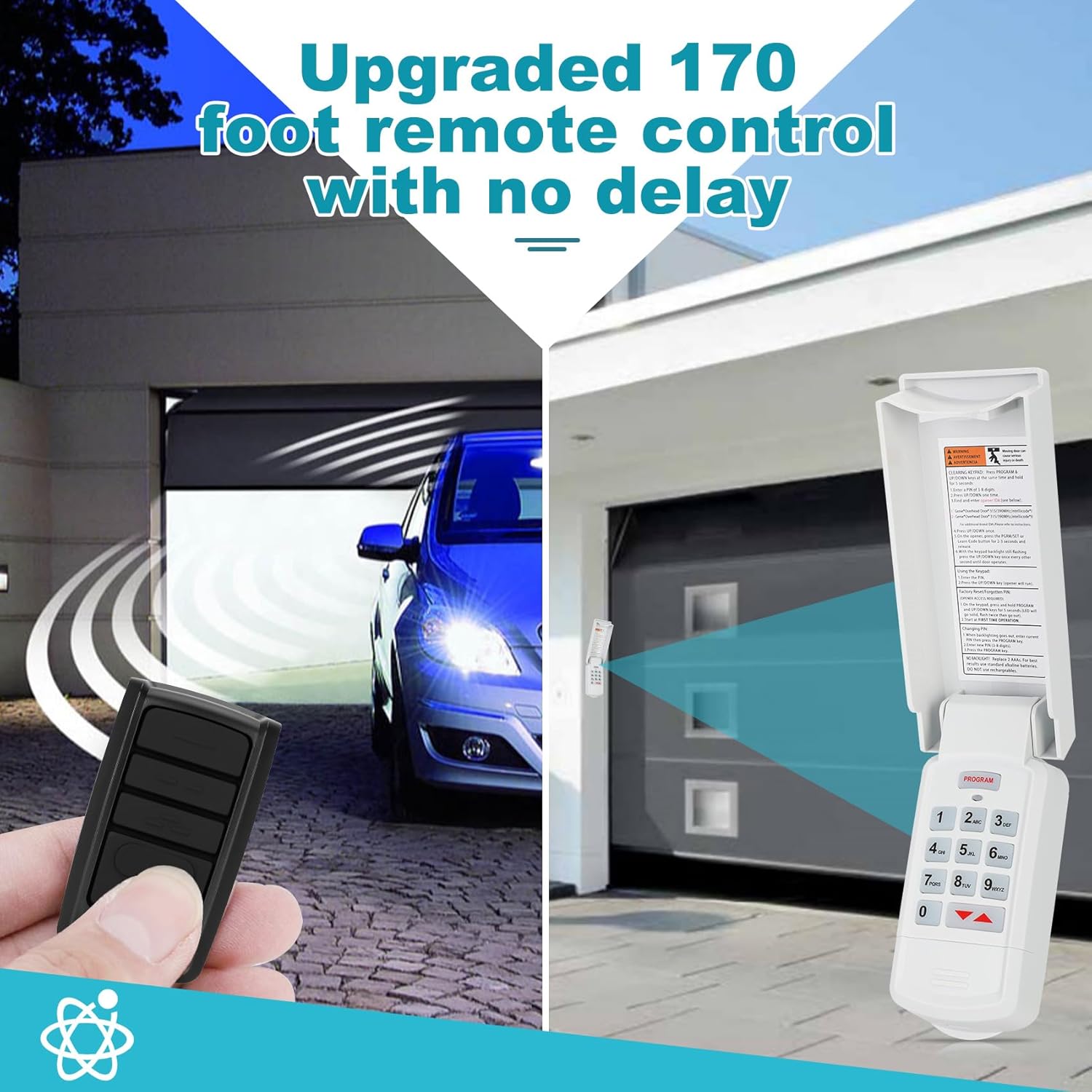 Replacement Pevxou 2 Remote for Overhead Door O3T-A O3T-BX Opener - 315/390MHZ