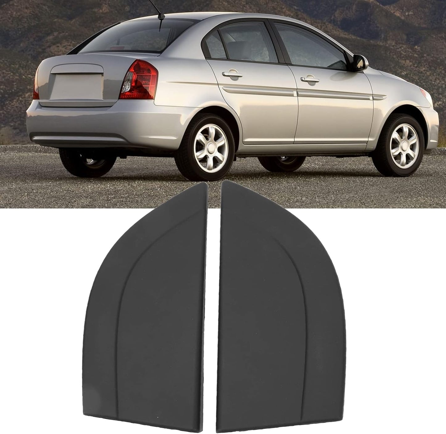 Replacement Rear Door Delta Molding Set for Accent 2006-2010 - Left and Right Pillar Trim Kit