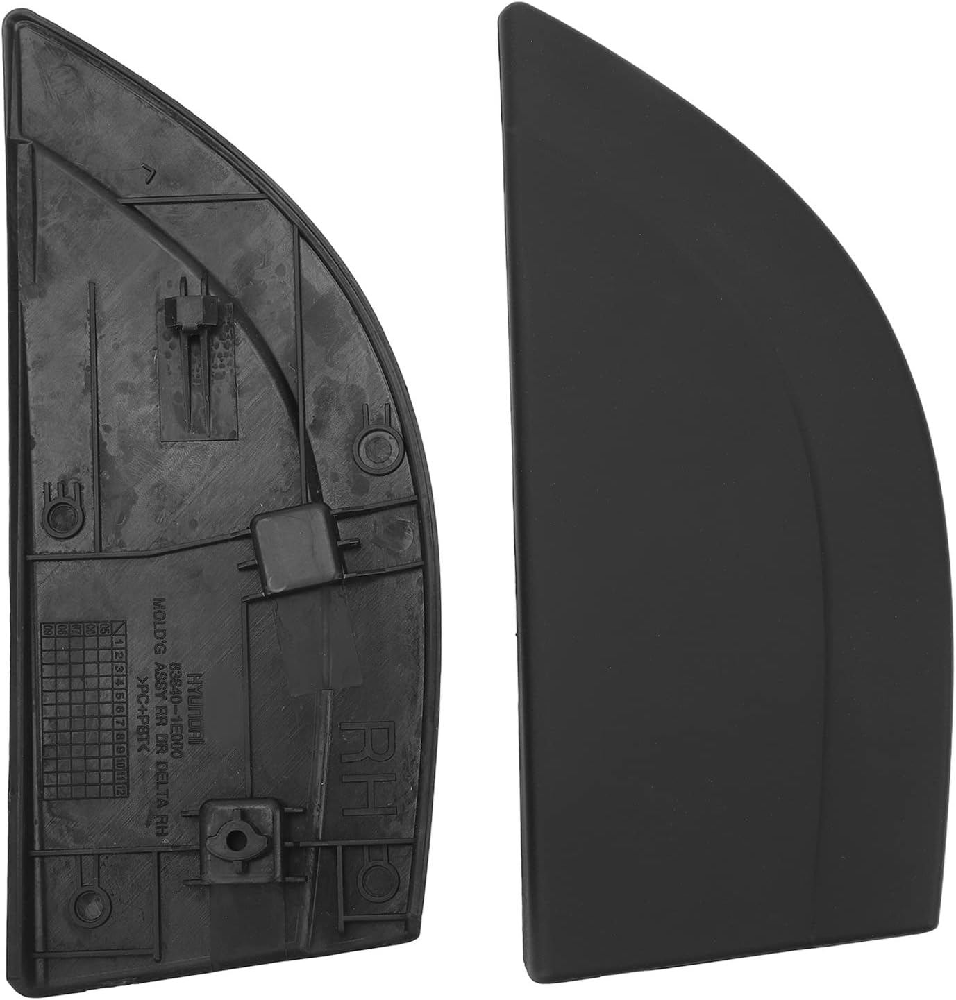 Replacement Rear Door Delta Molding Set for Accent 2006-2010 - Left and Right Pillar Trim Kit