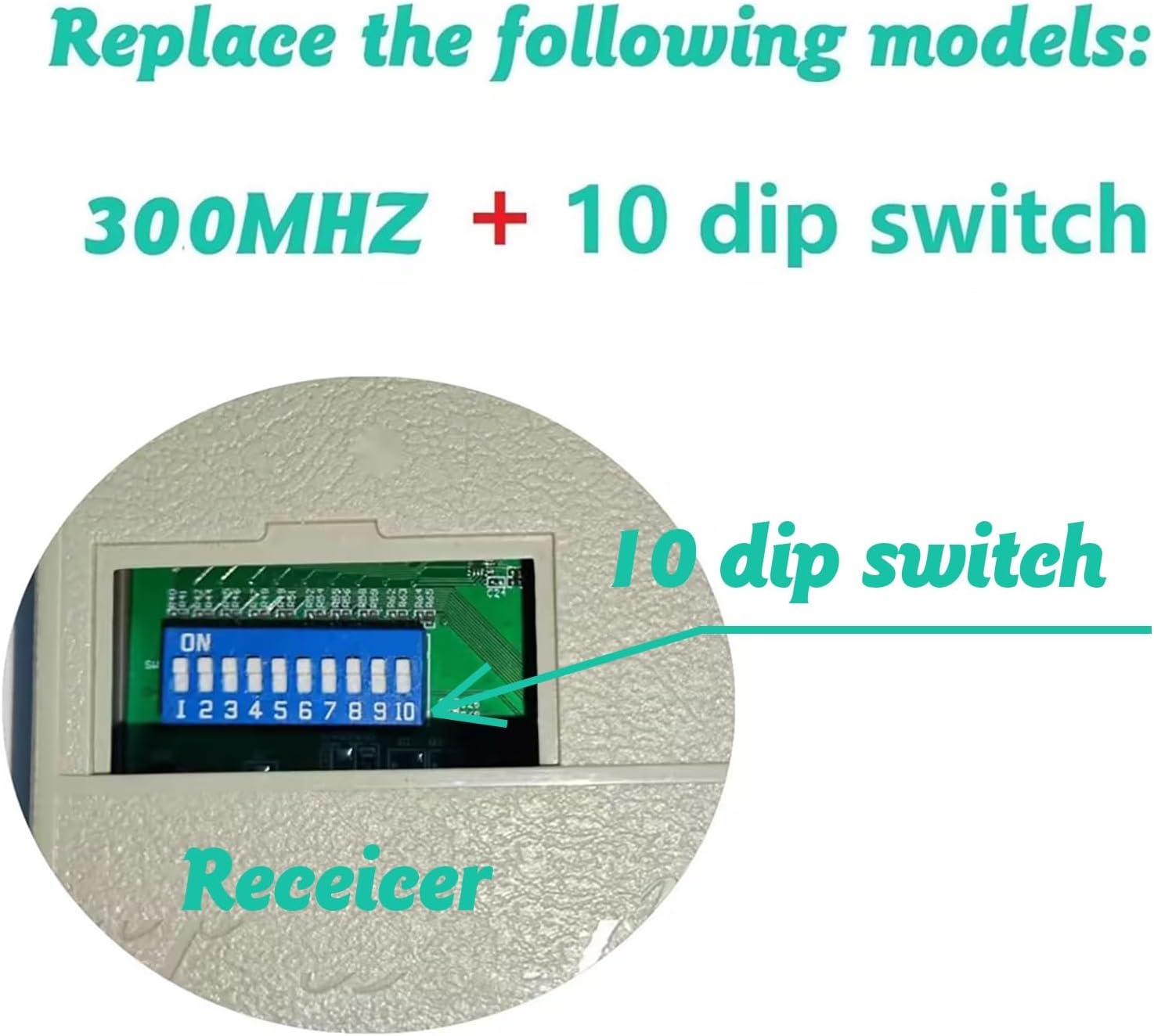 Replacement Remote Transmitter for Multicode Linear 3089 Garage Door Opener - 10 Dip Switch 300mhz - Grey Color